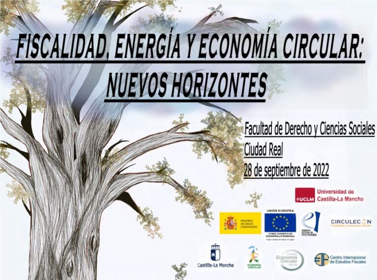 Cartel fiscalidad, energía y economía circular