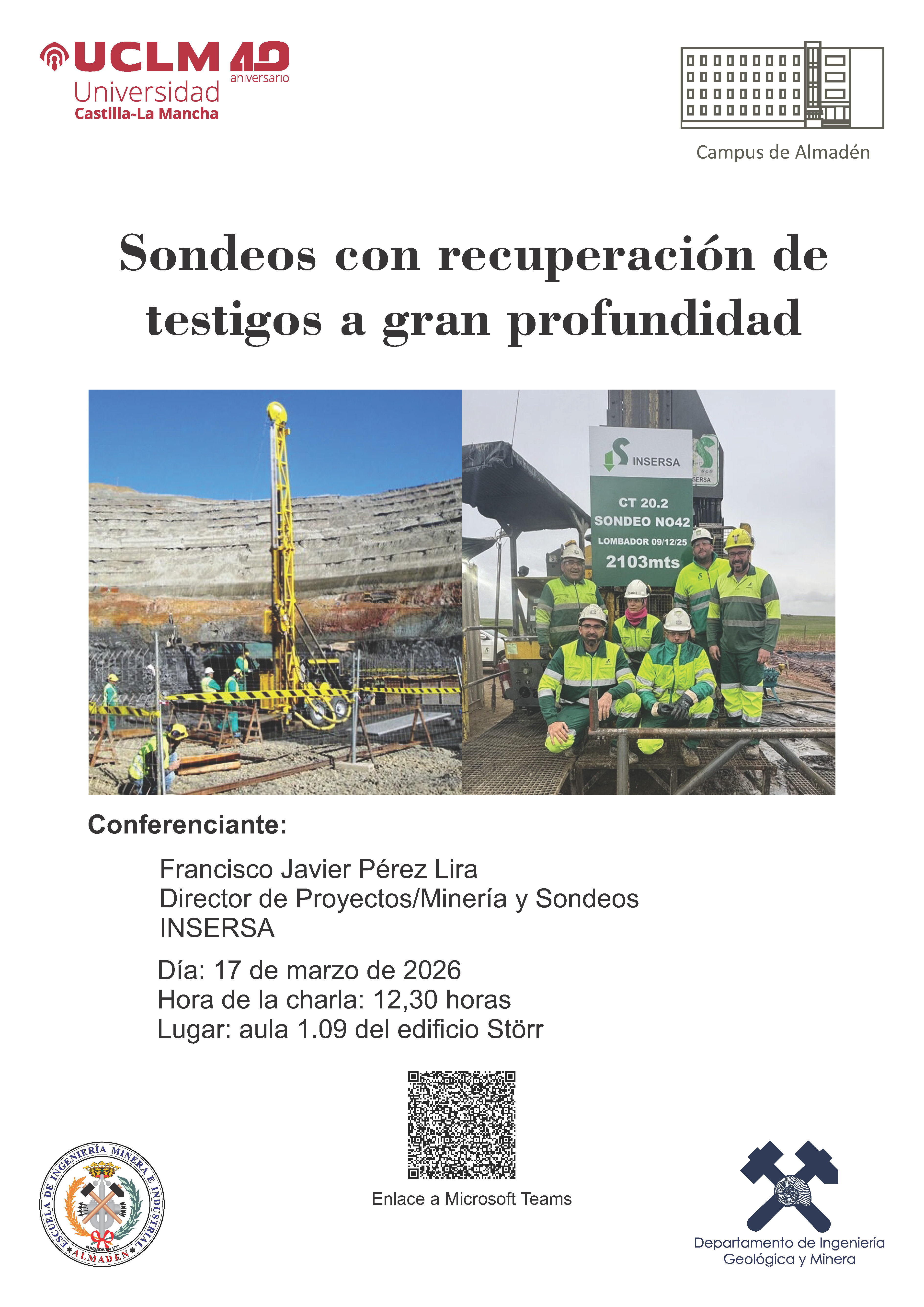 Conferencia: Sondeos con recuperación de testigos a gran profundidad