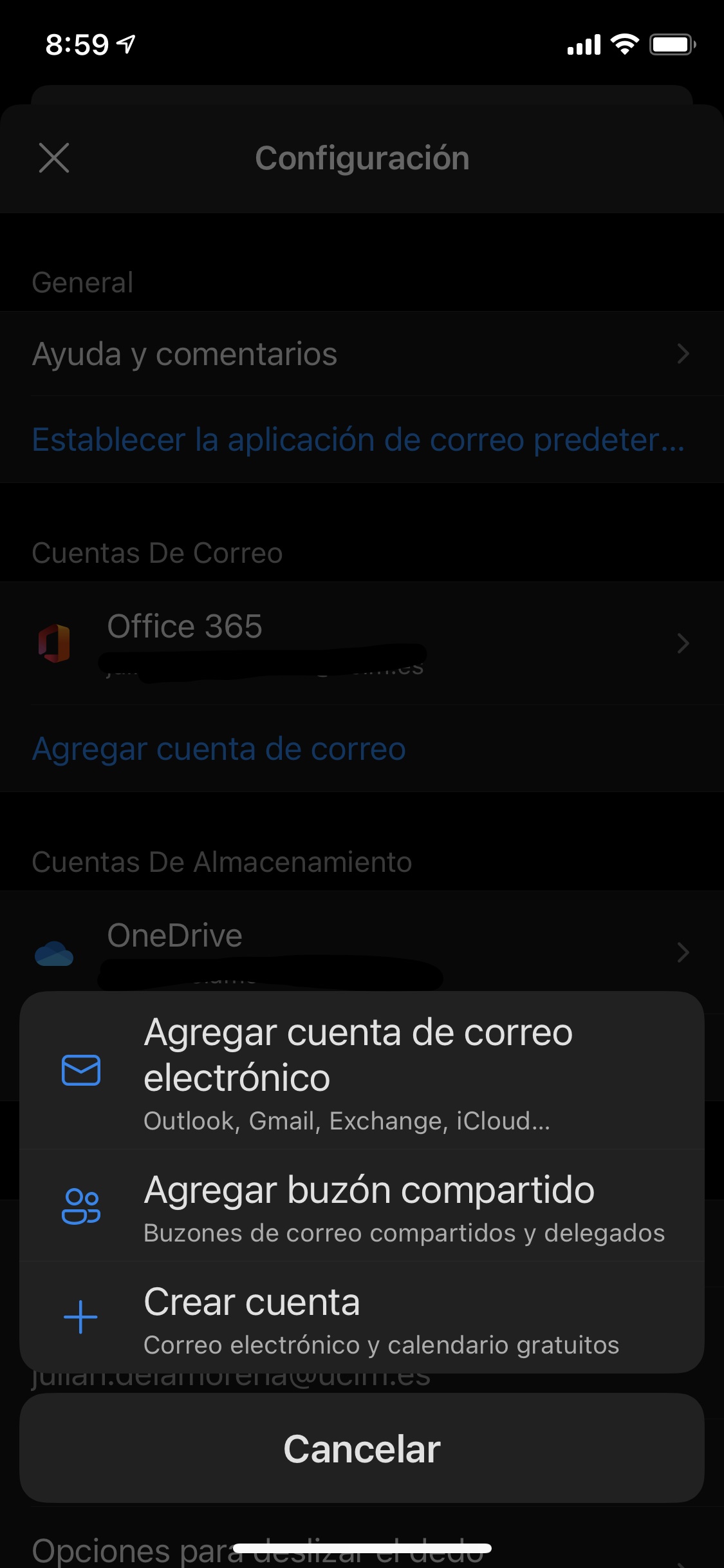 Agregar Cuenta Correo buzon compartido
