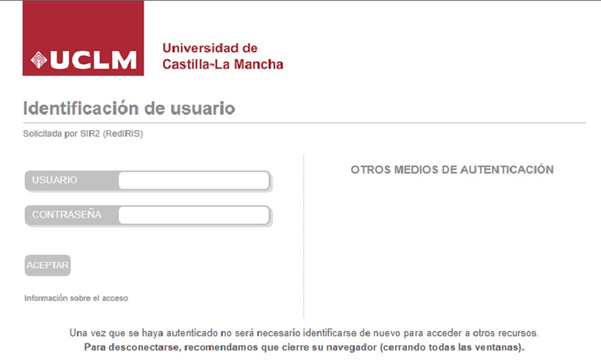 Redirección a UCLM