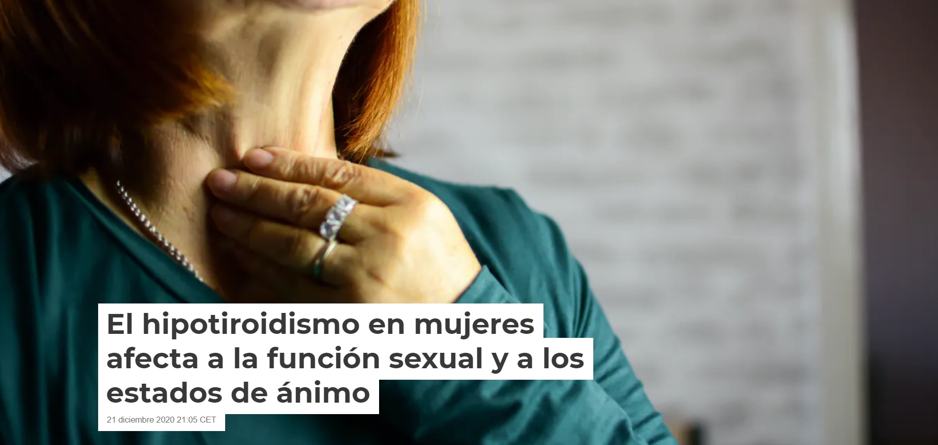 El hipotiroidismo en mujeres afecta a la